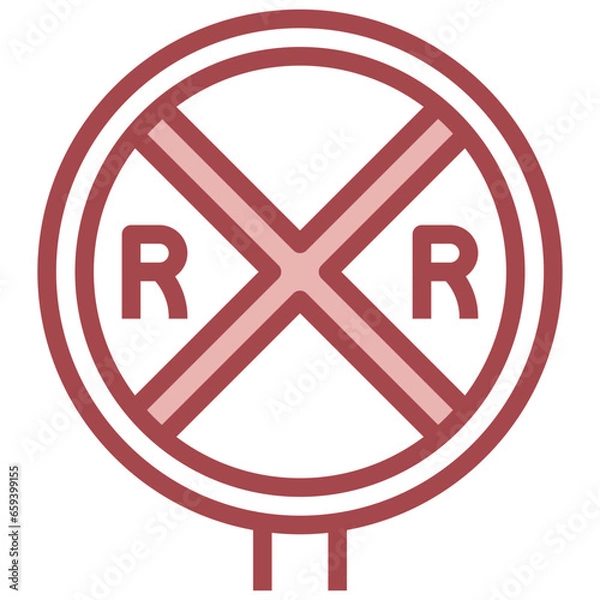 Fototapeta FLASHING RAILROAD filled outline icon,linear,outline,graphic,illustration