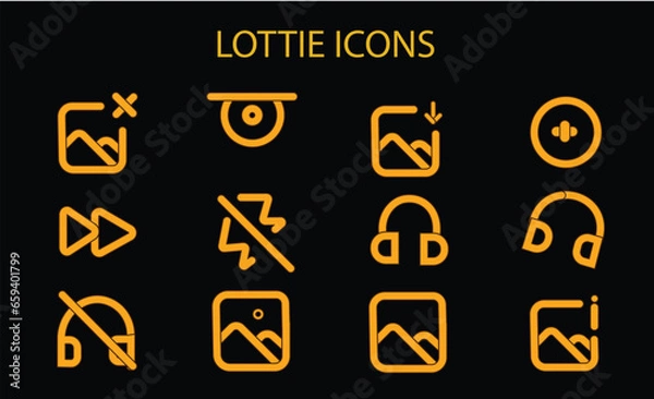 Fototapeta Lottie icons