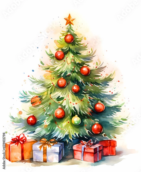 Obraz christmas tree with gifts