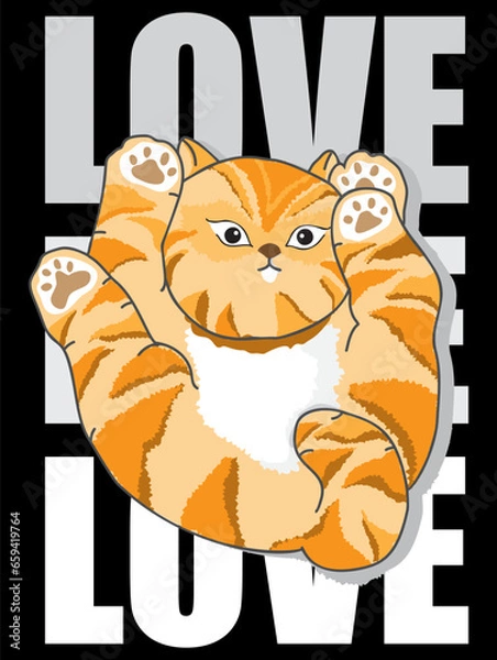 Obraz Love cat slogan typography design