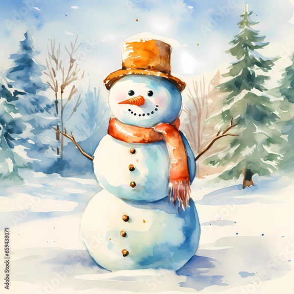 Obraz snowman in the winter