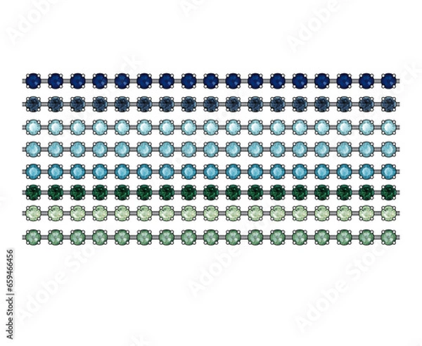 Obraz RHINESTONE BRUSH IN BLUES AND GREENS. METAL PORTION LEFT BLANK. EDIT FOR YOUR OWN COLORS.