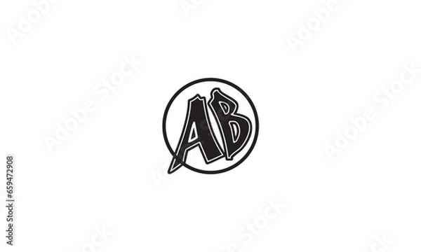 Obraz AB, BA, A, B Abstract Letters Logo Monogram