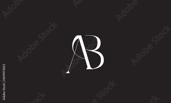 Obraz AB, BA, A, B Abstract Letters Logo Monogram