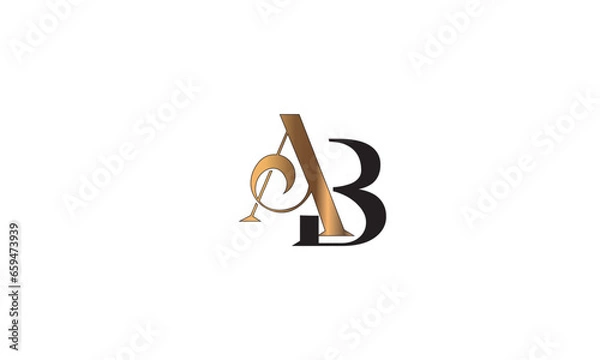 Obraz AB, BA, A, B Abstract Letters Logo Monogram