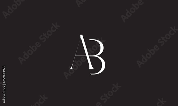 Obraz AB, BA, A, B Abstract Letters Logo Monogram