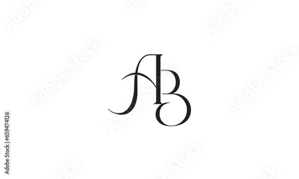 Obraz AB, BA, A, B Abstract Letters Logo Monogram