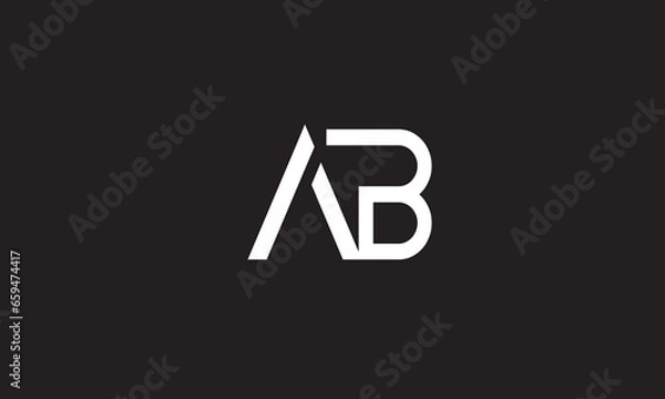 Obraz AB, BA, A, B Abstract Letters Logo Monogram