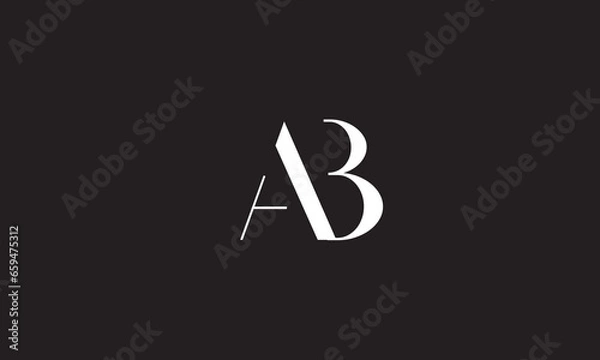 Obraz AB, BA, A, B Abstract Letters Logo Monogram