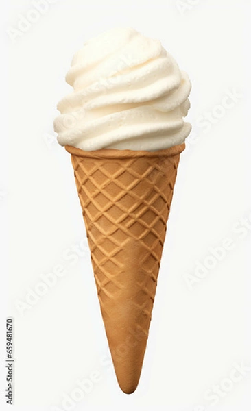 Obraz Ice cream cone isolated on white background.