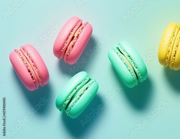 Fototapeta Colorful Macaroons on Multi Style