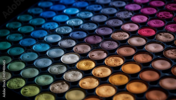 Fototapeta large group circles in vibrant colors generated by AI