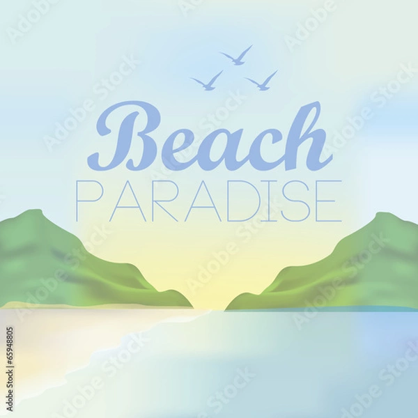 Obraz Different Summer Vacation Template For Background