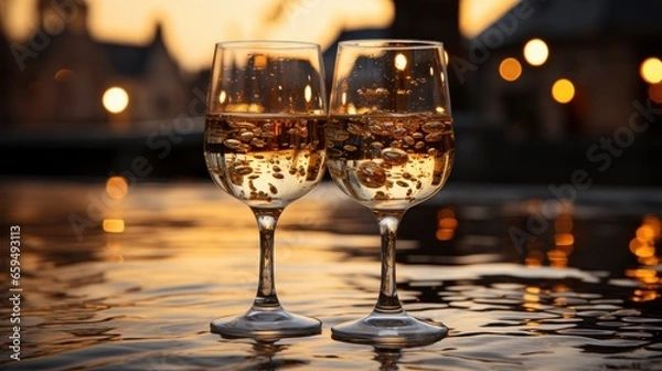 Fototapeta A close-up of a New Years Eve champagne toast , Background Image,Desktop Wallpaper Backgrounds, HD