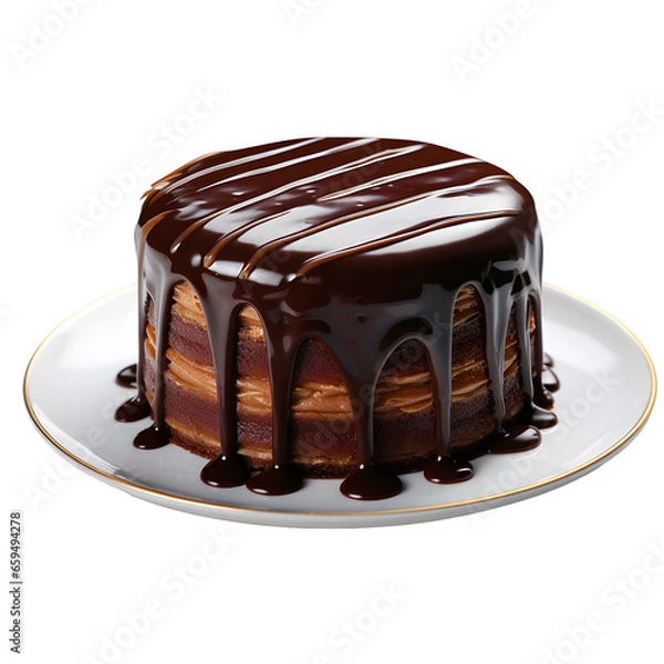 Fototapeta Chocolate fondant isolated on transparent background