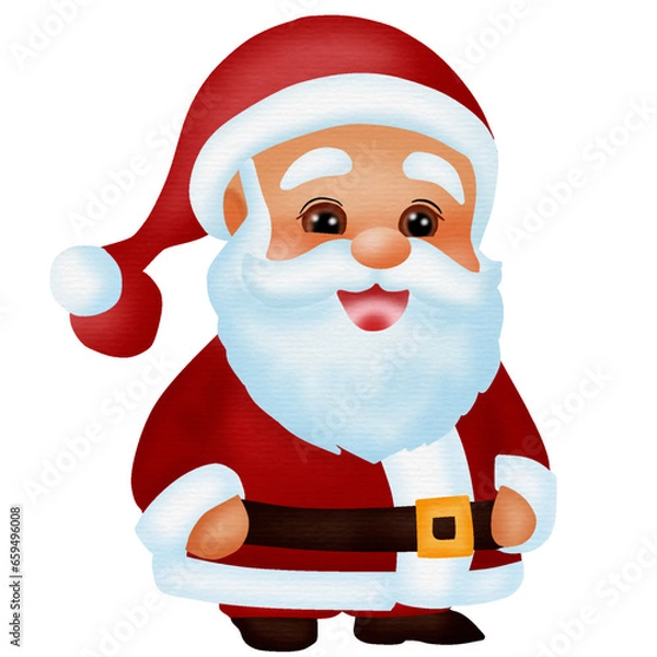 Fototapeta Cute and festive , Christmas santa claus character for Christmas Day. Vector illustration drawing.