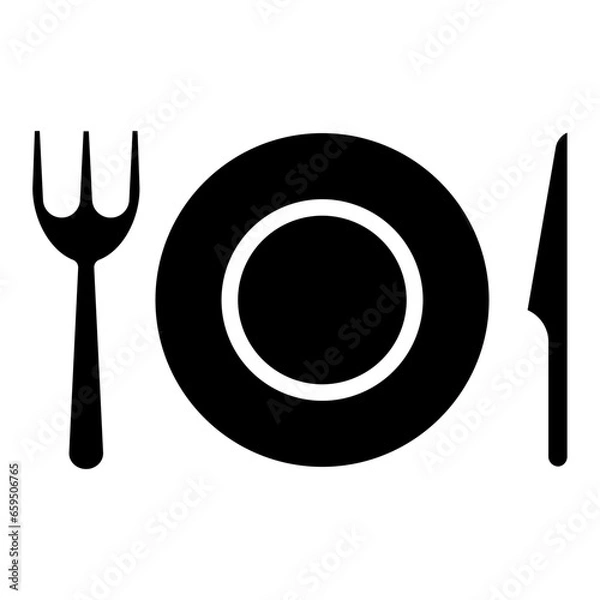 Fototapeta Solid dinner icon