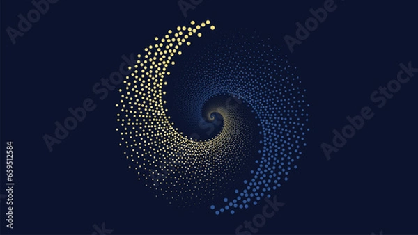 Fototapeta Abstract Spiral minimalist dotted vortex type background.