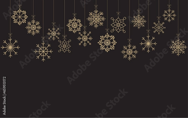 Obraz  Background with gold snowflakes