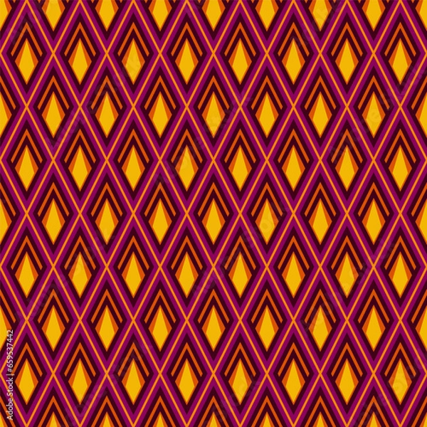 Fototapeta A set of seamless pattern with geometric shapes, ornament different colors, 1000x1000 pixels. Vector graphic