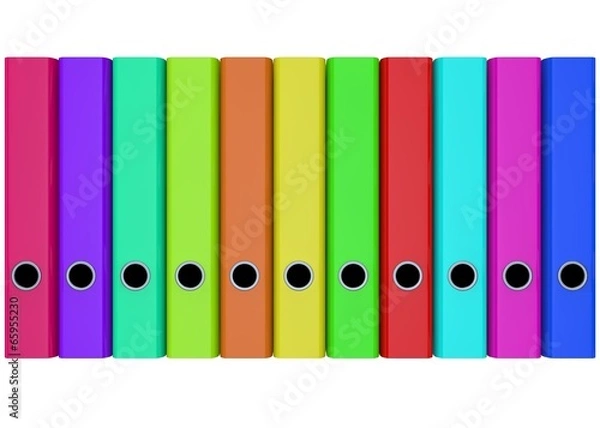 Fototapeta Multi-colored folders for files