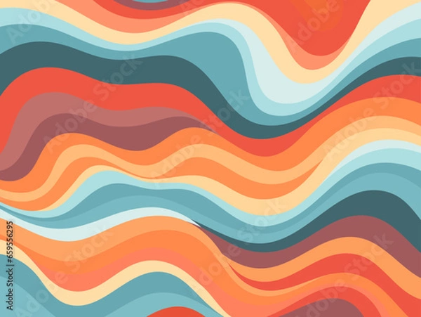 Fototapeta Retro background with colorful stripes.