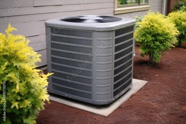Obraz view of an hvac units outdoors unit fan