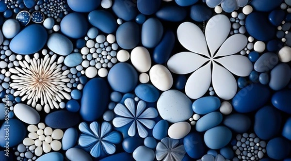 Fototapeta colorful rocks with flower shapes inside them