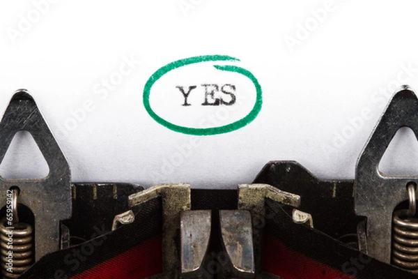 Obraz Typewriter with text yes