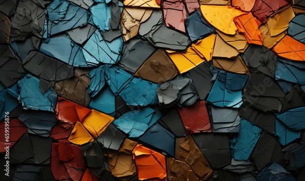 Fototapeta Abstract colored background with broken texture elements.