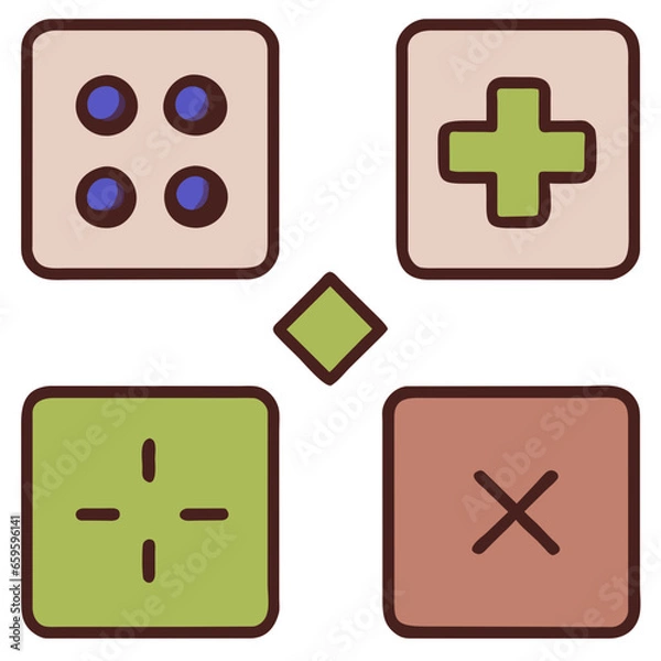 Fototapeta Game icon, vector illustration. Flat design style, vector illustration. AI Generated