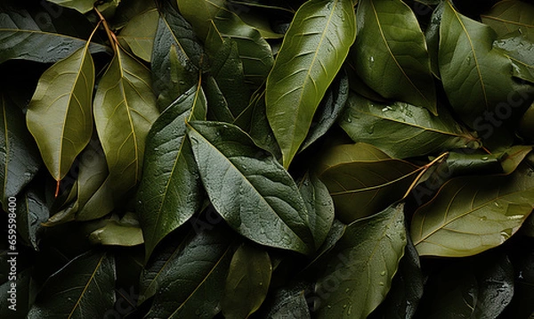 Fototapeta Abstract background of brown structural leaves close-up, top view.