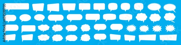 Fototapeta Speech bubbles. Speak bubble text, cartoon chatting box, message box. Cartoon balloon word design.