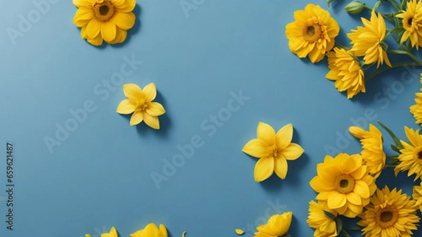 Fototapeta spring flowers border