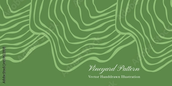 Fototapeta Vineyard seamless vector handdrawn pattern.