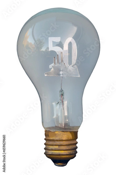 Fototapeta Old E27 commemorative bulb - transparent background