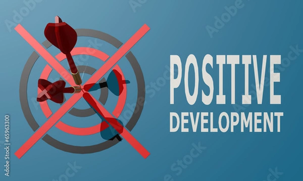 Fototapeta Dart board blue positive development