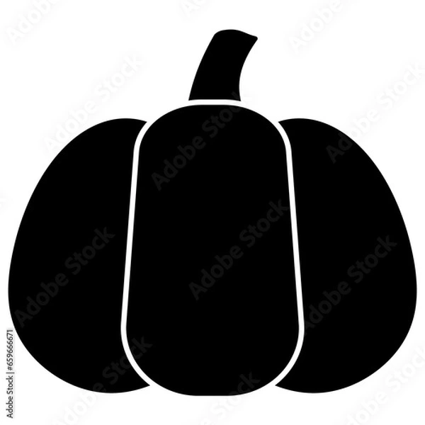 Fototapeta Clean and simple halloween pumpkin (jack-o-lantern) illustration, line art, clipart, geometric, icon, object, shape, symbol, etc. PNG with transparent background. Design elements for websites and othe