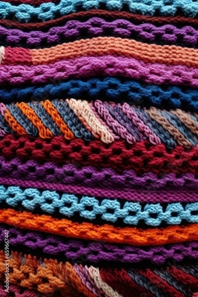 Fototapeta Knitted fabric texture. Generative AI