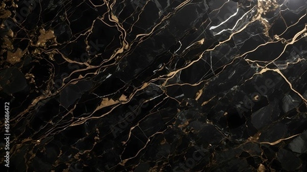 Fototapeta Black Marble Texture Marble Wall With Gold Textures Luxury Pattern Black Marble Texture Background Black And Gold Surface Of Stone Texture AI Generative