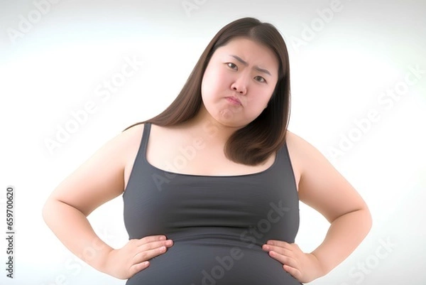 Obraz お腹のぜい肉に悩む女性