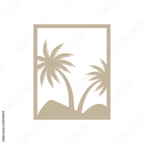 Fototapeta Coconut Tree Logo Design, Beach Plant Vector, Palm Tree Summer, Illustration Template