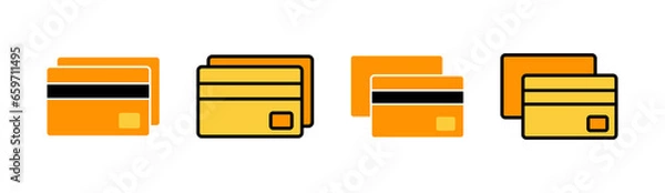 Fototapeta Credit card icon set for web and mobile app. Credit card payment sign and symbol