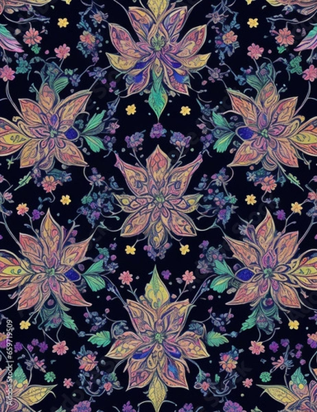 Fototapeta seamless floral pattern