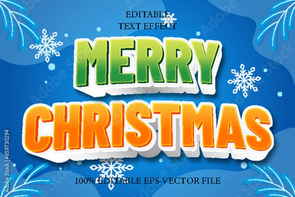 Obraz Marry Christmas Editable 3D Modern Style