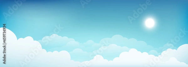 Obraz blue sky and clouds background with copy space for text