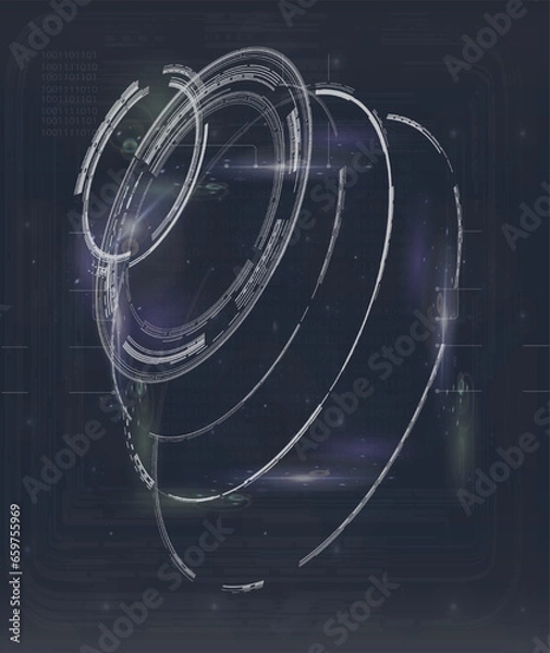 Obraz Futuristic Circular Control Panels