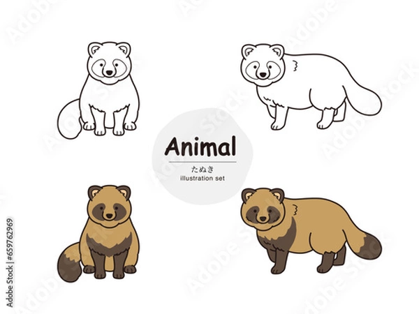 Obraz 動物イラスト（たぬき）