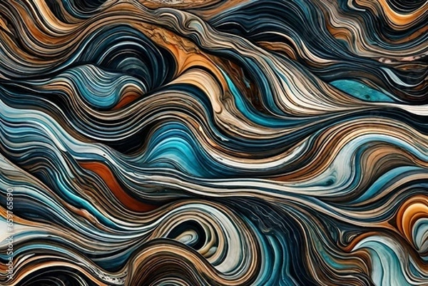 Fototapeta abstract background with waves  generated by AI technology