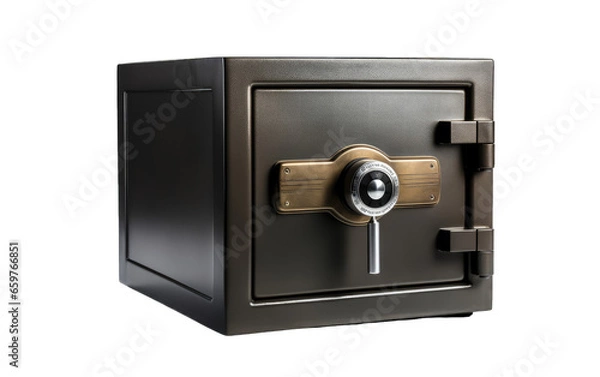 Fototapeta image of a steel safe isolated on transparent background